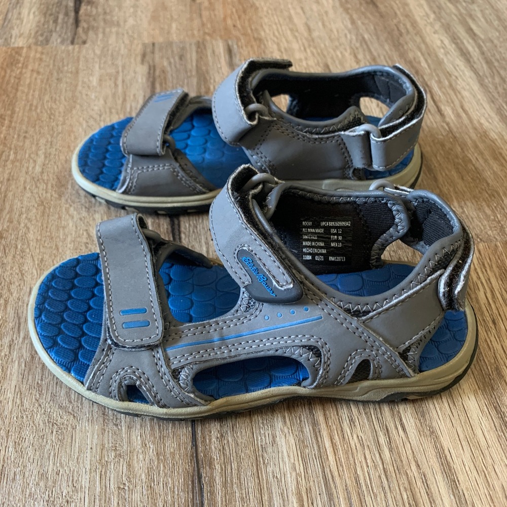 Eddie Bauer Rocky River water hiking sandals in blue grey - size 12 toddler